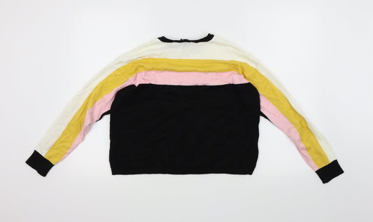 New Look Womens Pink Striped Pullover Jumper Size S
