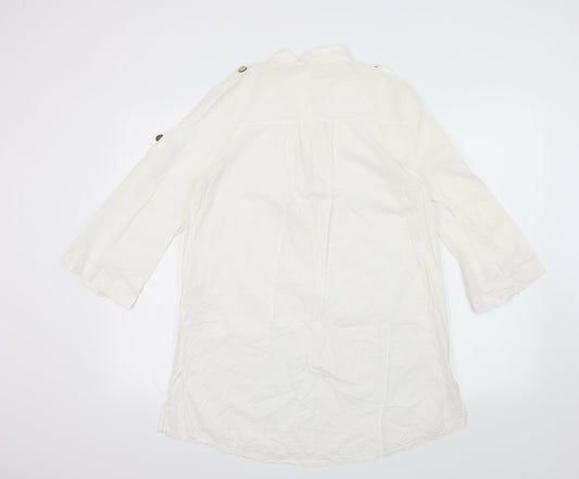 Preworn Womens White Basic Blouse Size S - Front Pockets