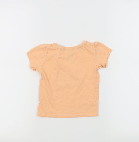 Primark Girls Orange Basic T-Shirt Size 12-18 Months - Melons