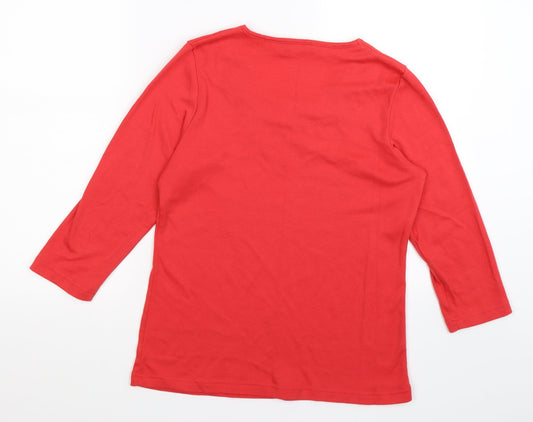 Bonmarché Womens Red Basic T-Shirt Size 10