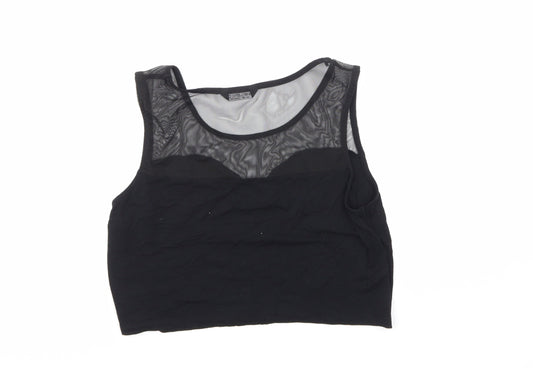 Select Womens Black Cropped Blouse Size 16