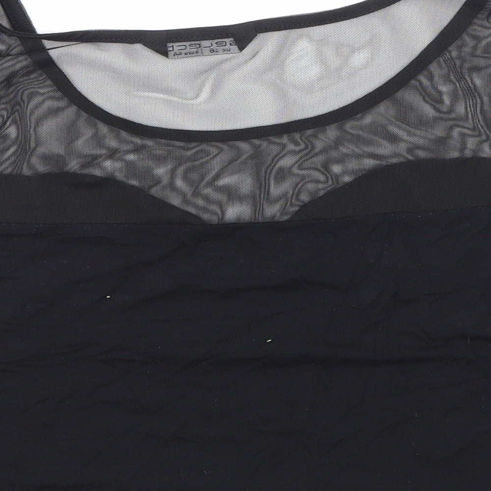 Brand and care label for Select women’s black cropped blouse, size UK 16