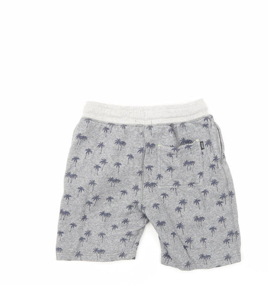 Outrage Boys Grey Floral Sweat Shorts Size 9-10 Years