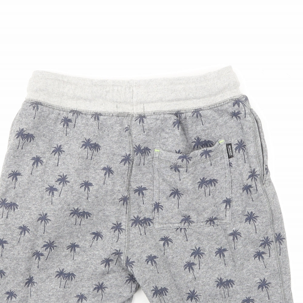 Outrage Boys Grey Floral Sweat Shorts Size 9-10 Years
