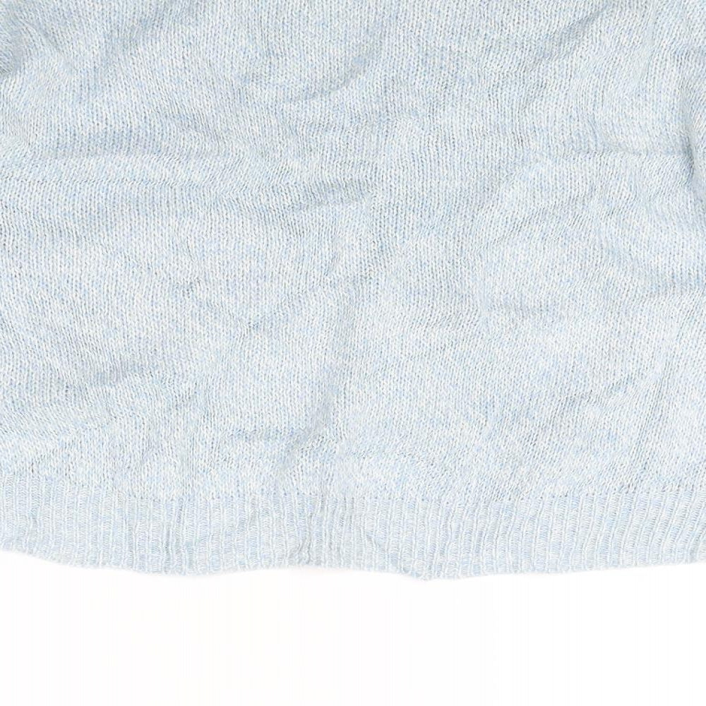 Brand and care label for Divided women’s blue jumper, size L