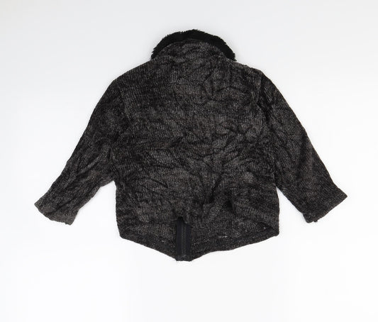 NOKAIO Girls Black Cardigan Jumper Size 4 Years