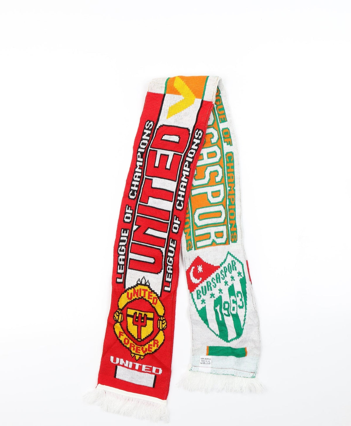 Front view of man united men’s red scarf one size - man united