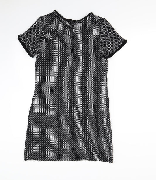 Quiz Womens Black Herringbone Mini Size 8