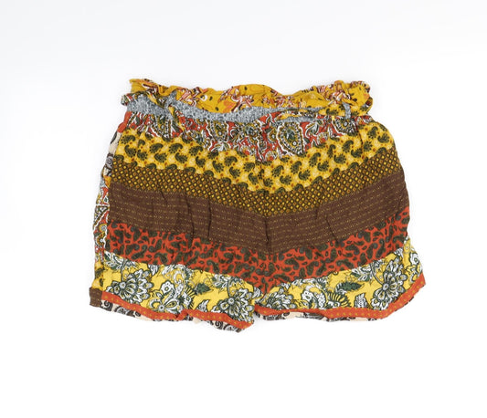Redherring Womens Multicoloured Striped Cut-Off Shorts Size 12