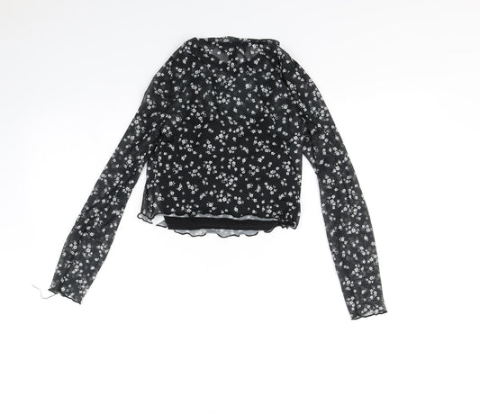 New Look Girls Black Polka Dot Basic Blouse Size 10 Years