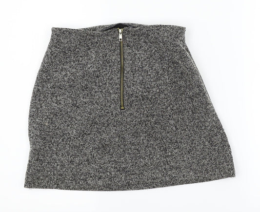 Topshop Womens Black A-Line Skirt Size 6