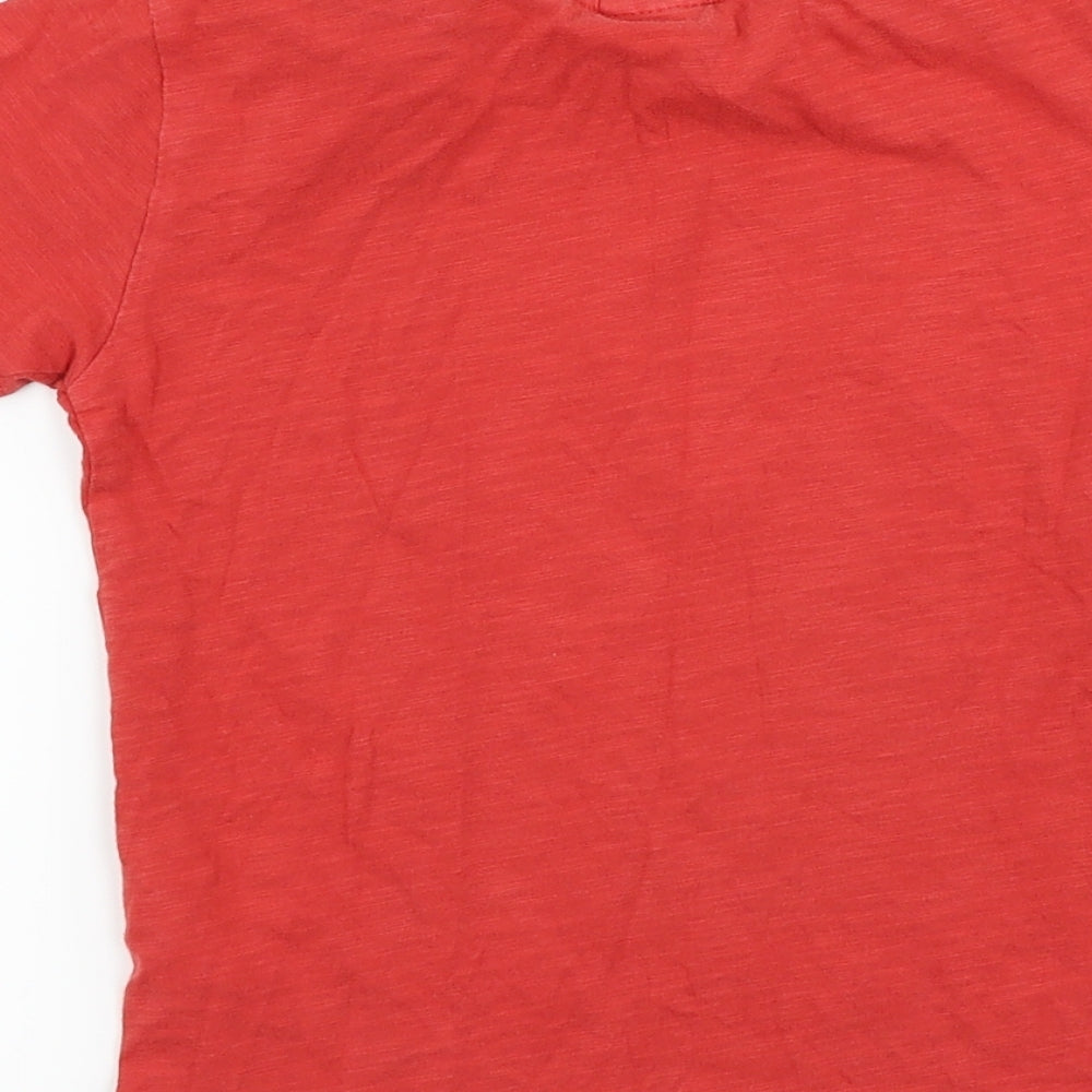 Brand and care label for Next boys’ red basic t-shirt, size 4, years - marvel iron man