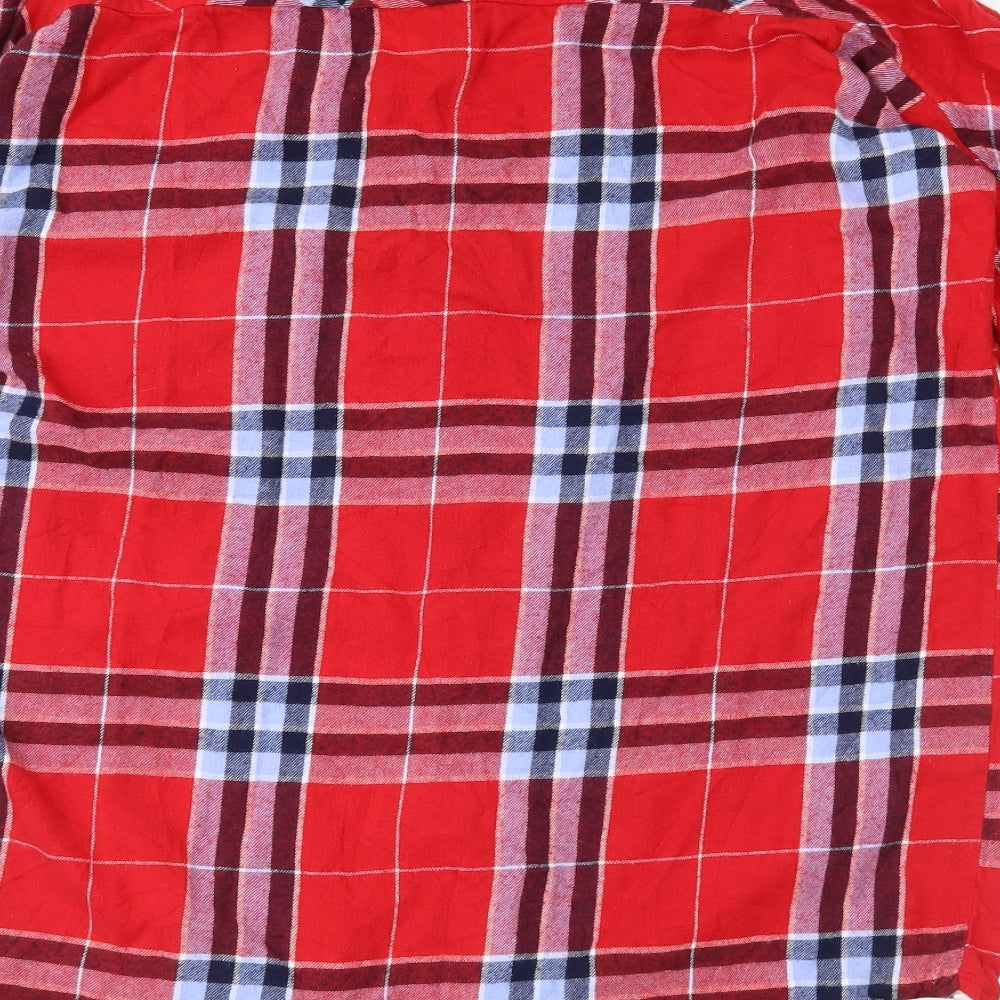 Brand and care label for F&F women’s red check nightshirt, size UK 12