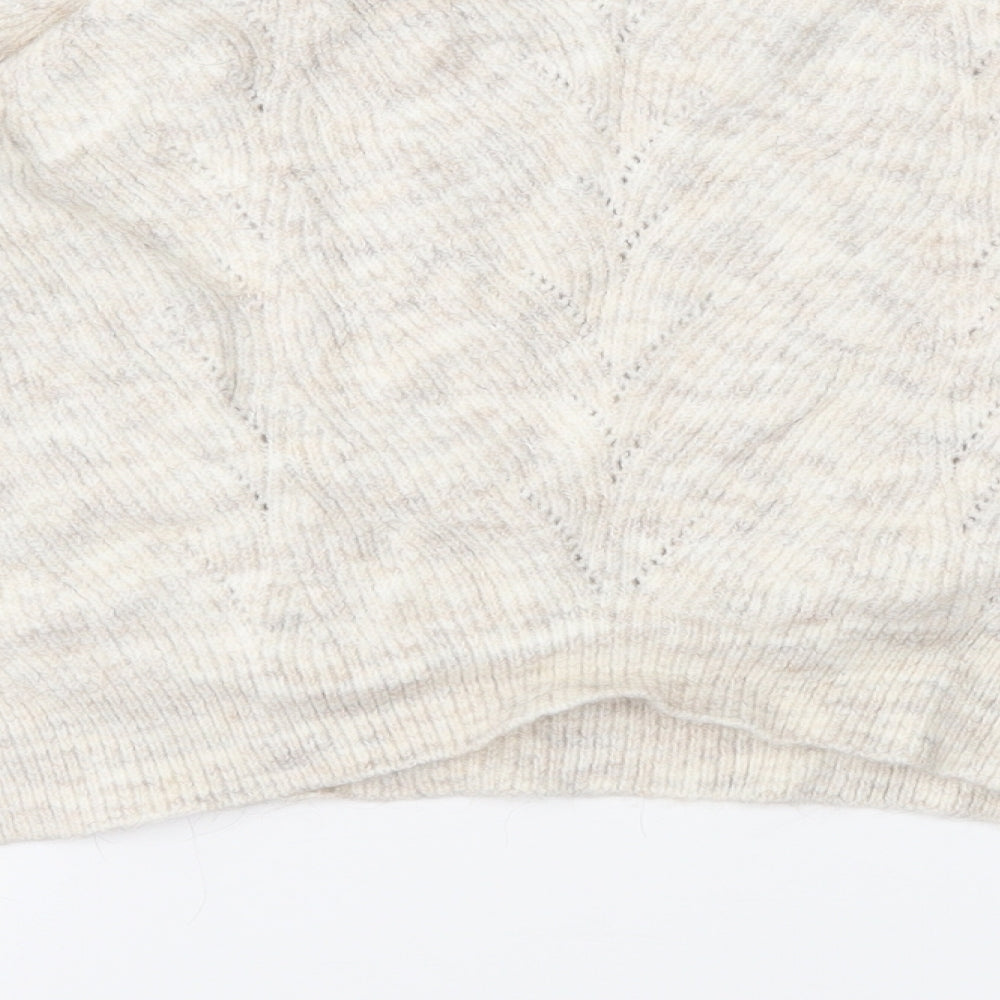 Brand and care label for Kaisley women’s beige knit jumper, size S