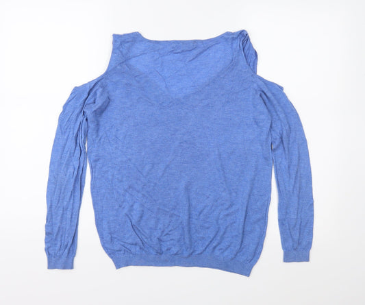 MNG Womens Blue Knit Pullover Jumper Size S