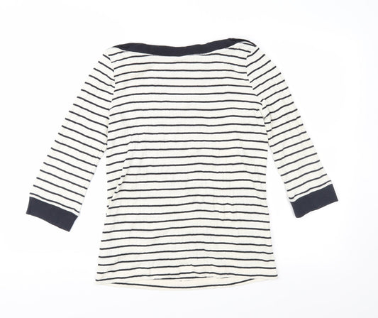Falmer Heritage Womens Ivory Striped Knit Pullover Jumper Size 14