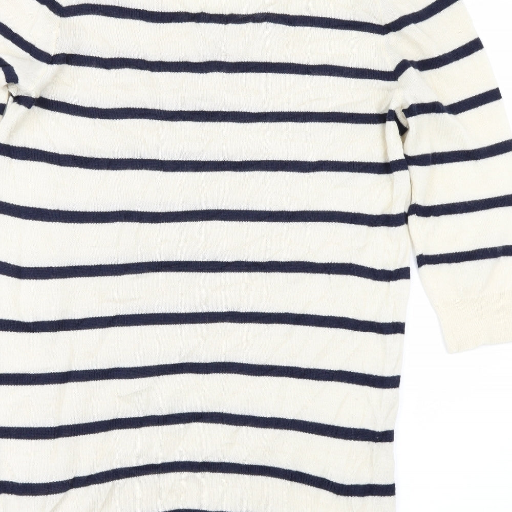 Brand and care label for Gap women’s ivory striped jumper, size S