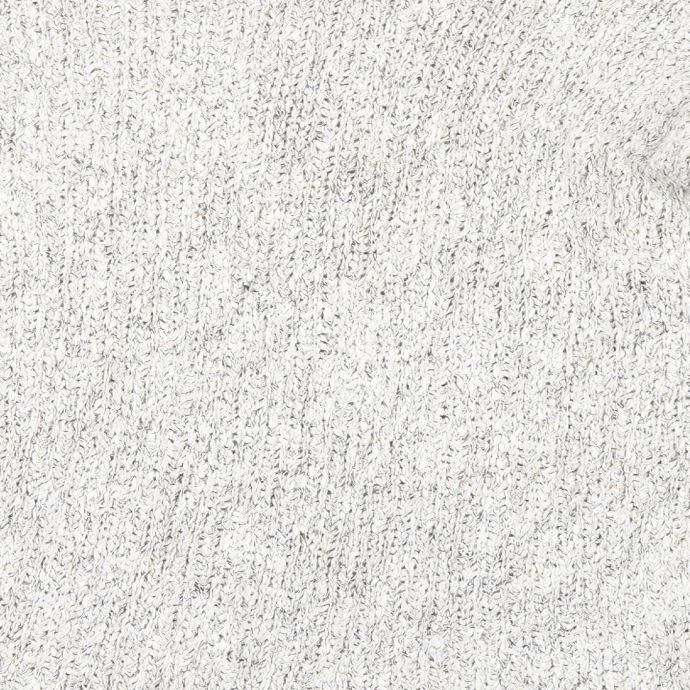 Brand and care label for H&M women’s beige jumper, size S