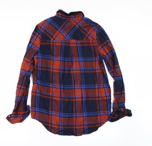 New Look Womens Blue Check Basic Blouse Size 6
