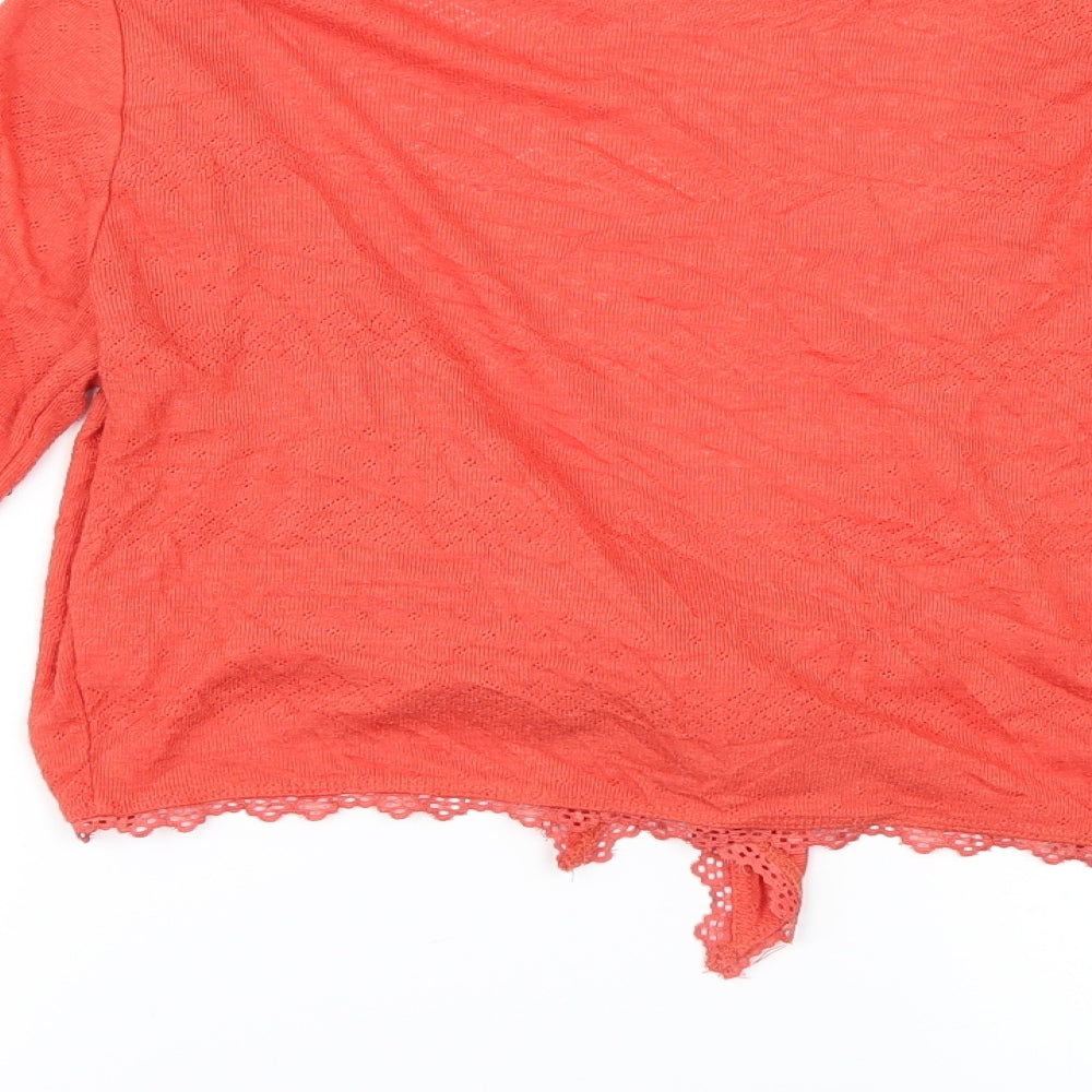 Brand and care label for East women’s orange jumper, size UK 10