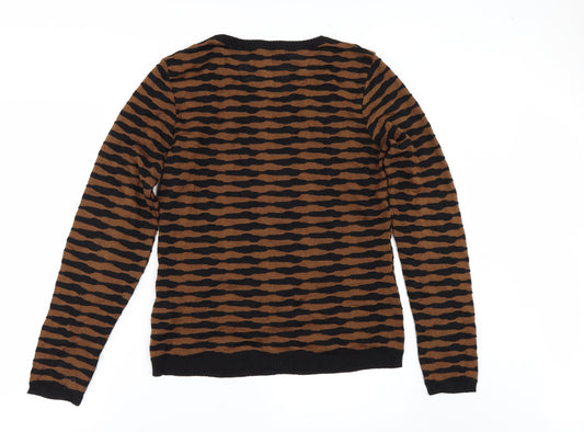 Supertrash Womens Gold Striped Pullover Jumper Size M