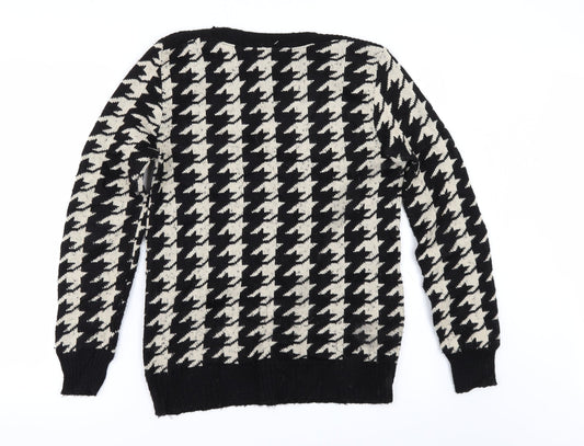 Louche Womens Black Check Pullover Jumper Size 10