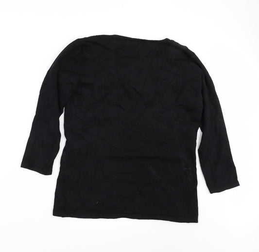 David Emanuel Womens Black Pullover Jumper Size S - sequin