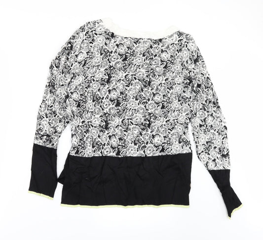 NEXT Womens Black Floral Pullover Jumper Size 6