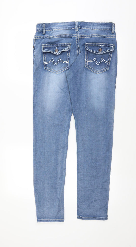 Preworn Womens Blue Denim Skinny Jeans Size 32 in L30 in