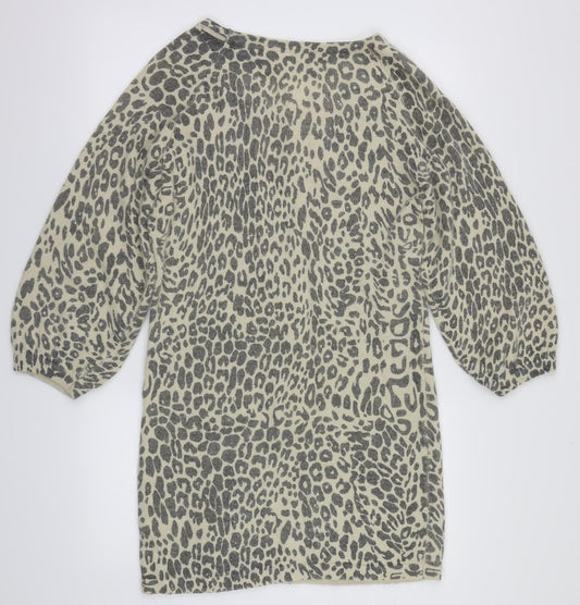 SWEEWE Womens Ivory Animal Print Pullover Jumper Size M - Size M/L