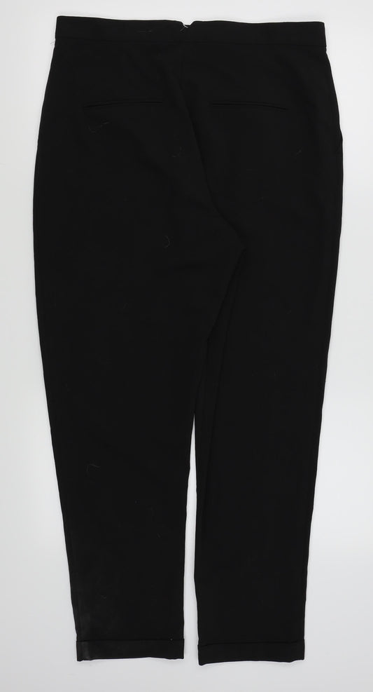 Preworn Womens Black Trousers Size 16 L26 in