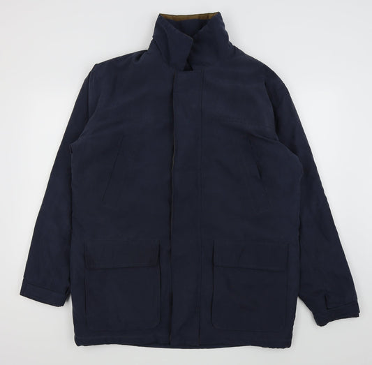 Kingston Mens Blue Rain Coat Coat Size M