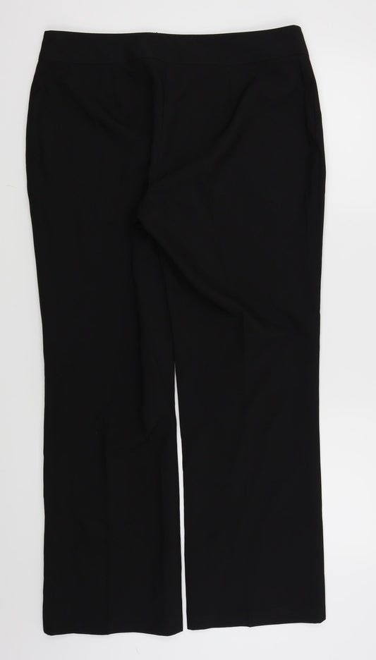 Papaya Womens Black Trousers Size 14 L27 in