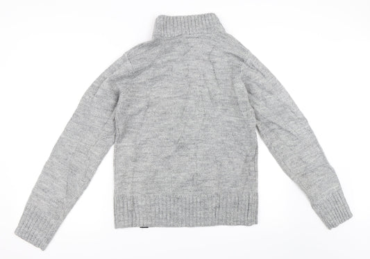 Ambrose & Jackson Mens Grey Henley Jumper Size S