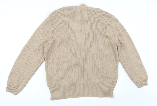 Mink City Womens Beige Cardigan Jumper Size 38