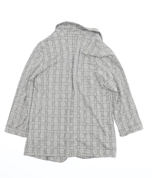 New Look Womens Grey Plaid Jacket Size 10