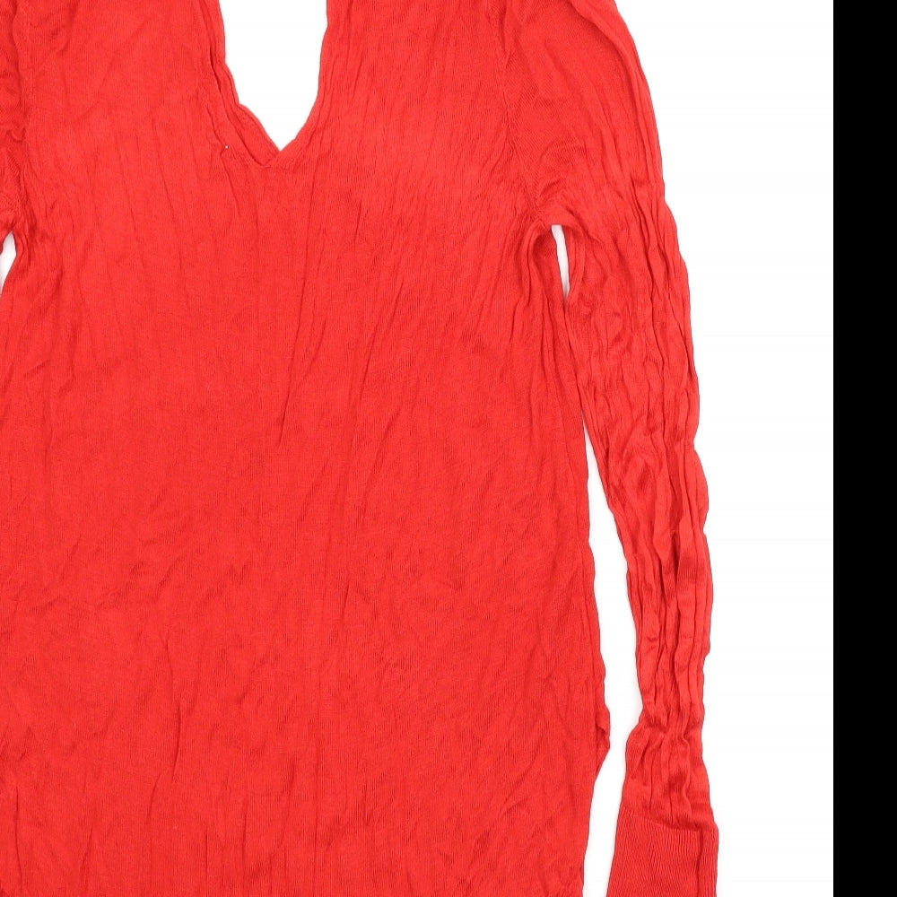 Peacocks Womens Red Tunic Jumper Size 16 - Keyhole neck