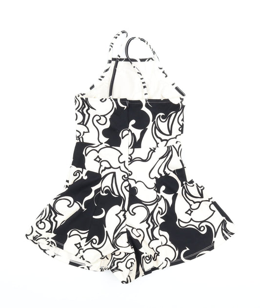 Topshop Womens White Floral Romper One-Piece Size 8