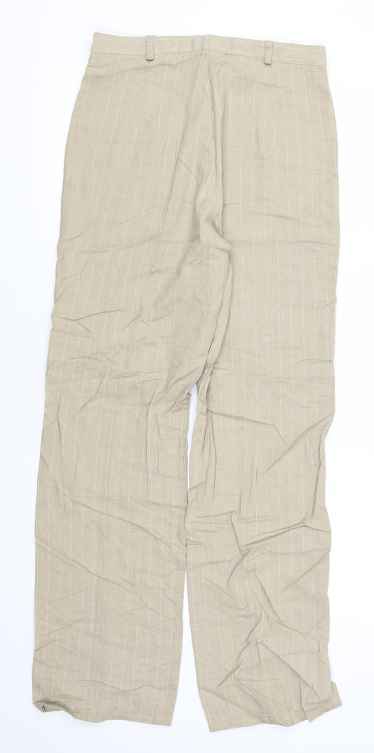 Konczar Womens Beige Striped Trousers Size 28 in L29 in