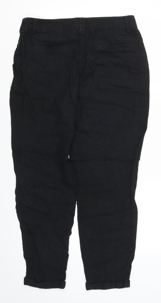 Papaya Womens Black Trousers Size 12 L27 in