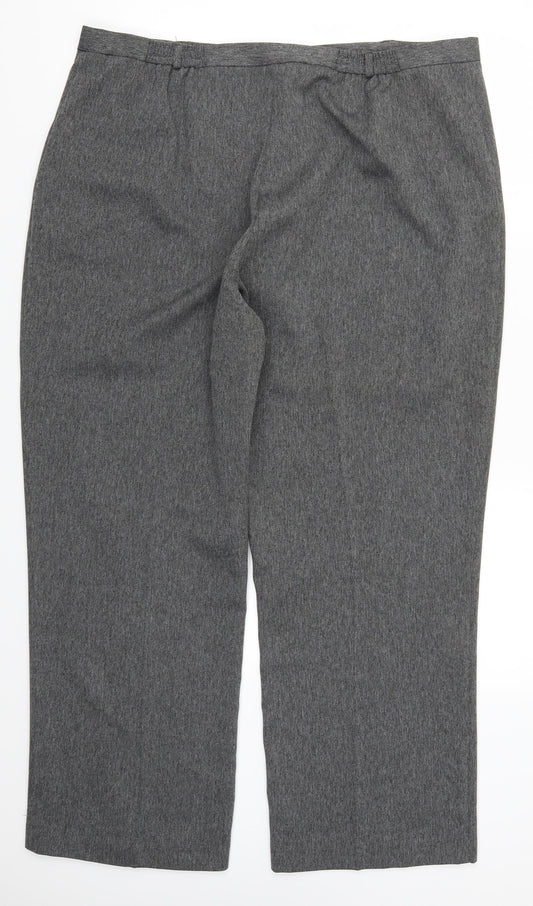 BHS Womens Grey Herringbone Trousers Size 20 L27.5 in