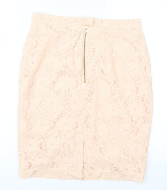 H&M Womens Pink Lace Straight & Pencil Skirt Size 12