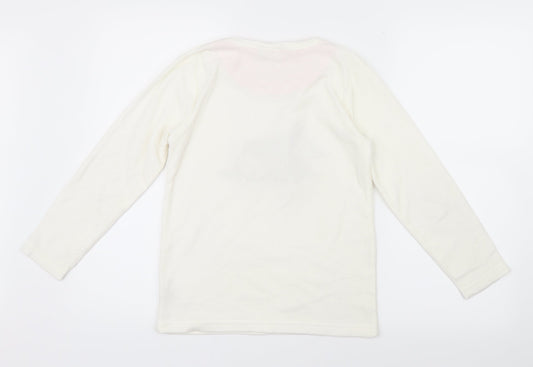 Primark Girls White Geometric Top Pyjama Top Size 9-10 Years