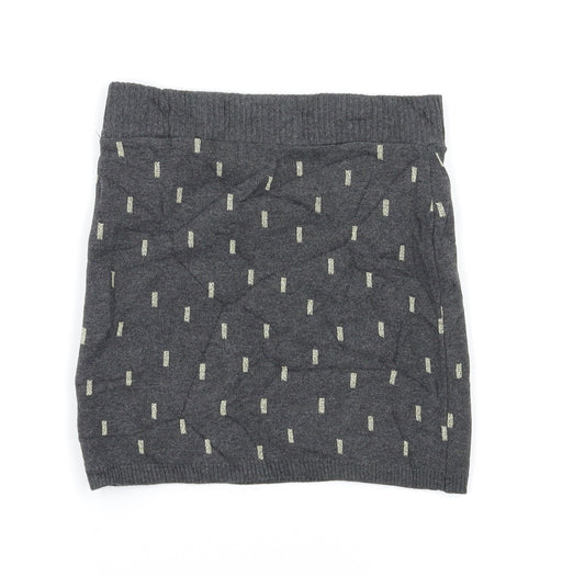 H&M Girls Grey Spotted A-Line Skirt Size 9-10 Years - Stretch waistband