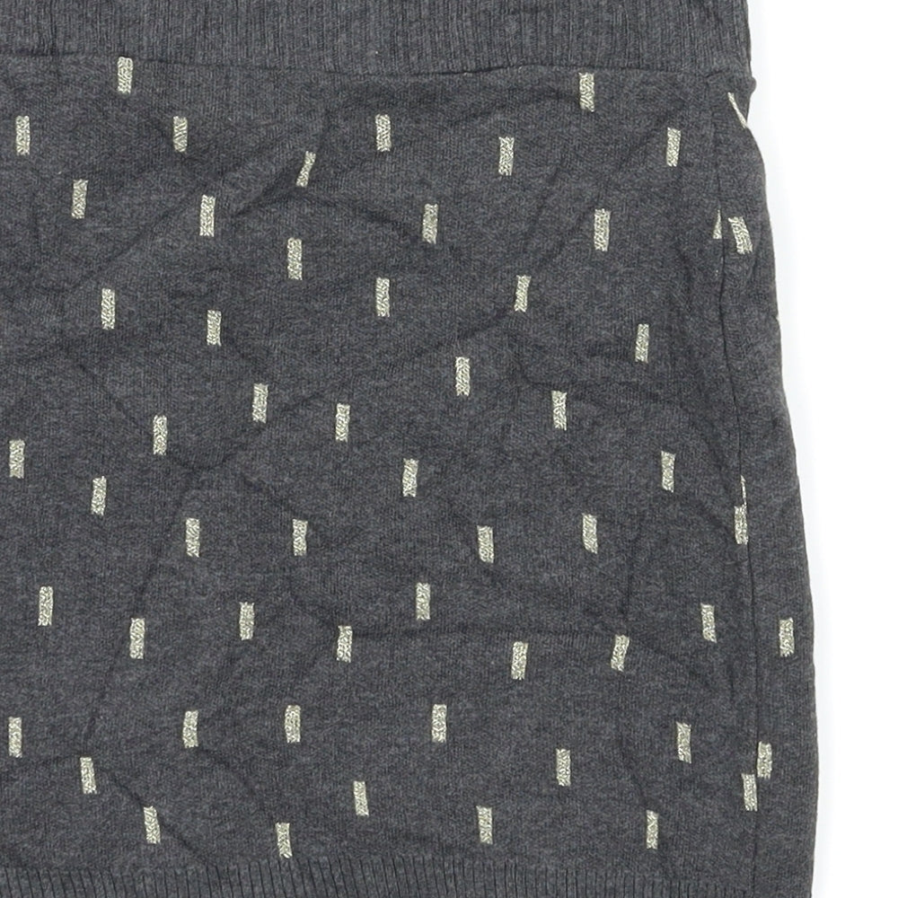 H&M Girls Grey Spotted A-Line Skirt Size 9-10 Years - Stretch waistband