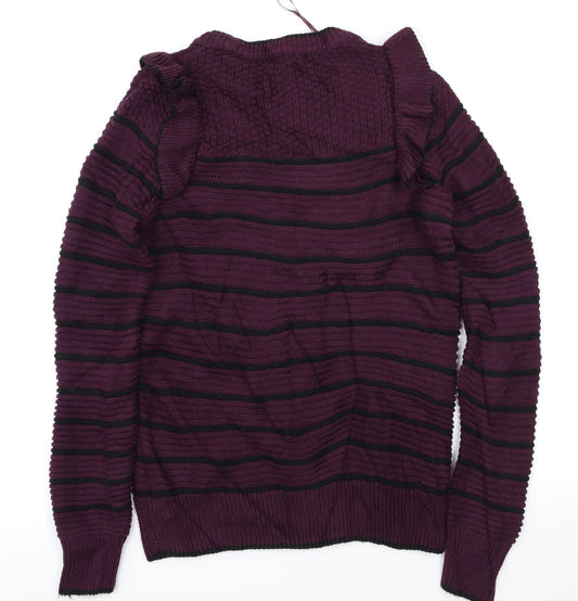 next Womens Purple Striped Pullover Jumper Size 6