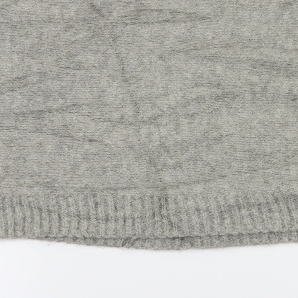 Brand and care label for H&M women’s grey jumper, size S