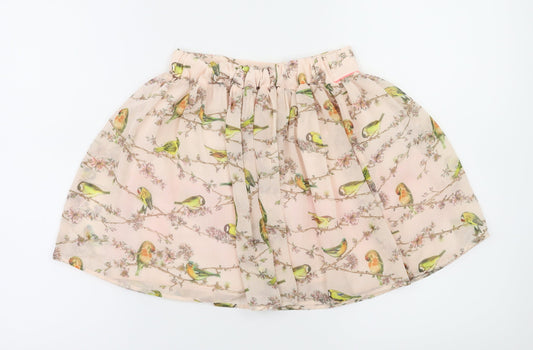 Debehams Girls Pink Animal Print Flare Skirt Size 7 Years