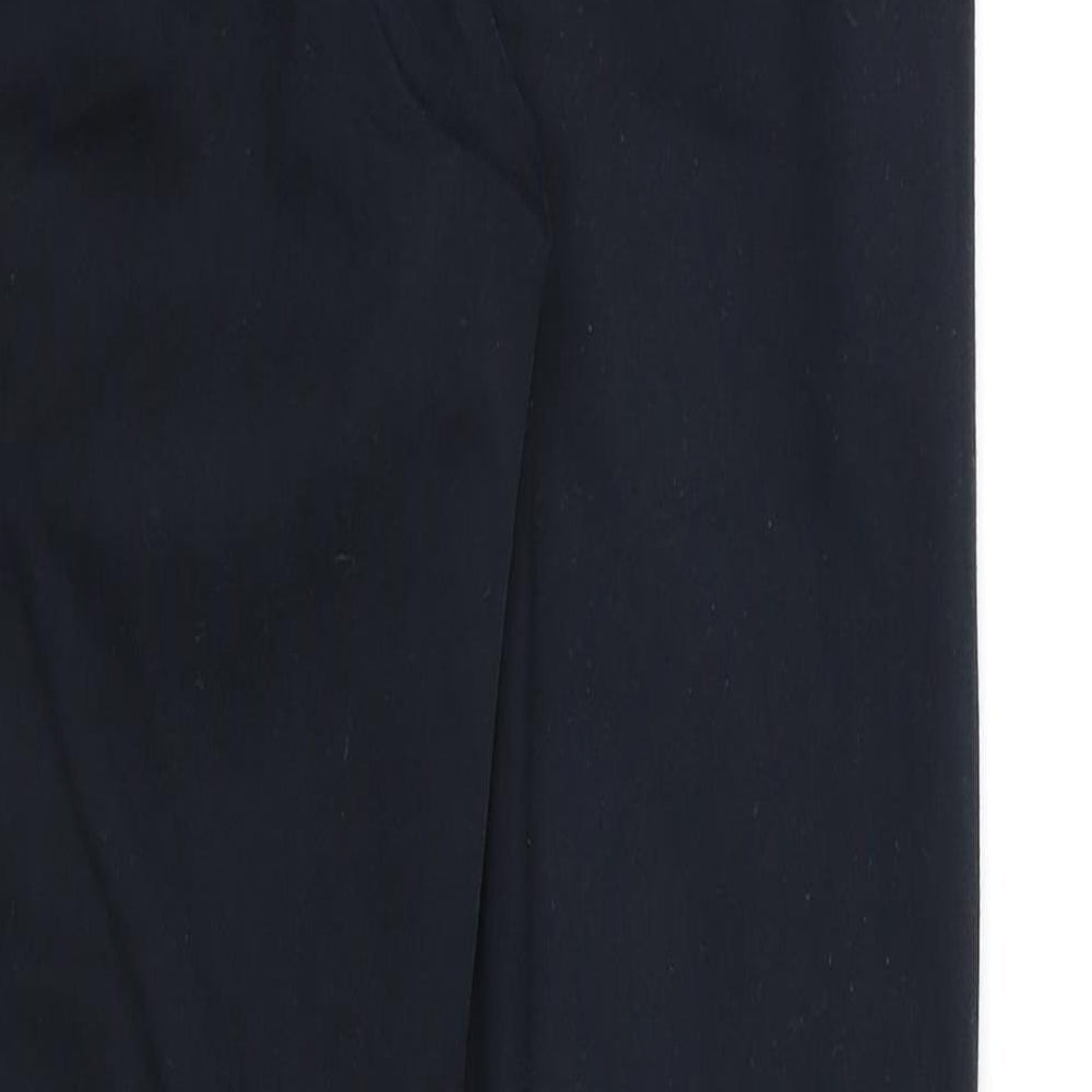 Brand and care label for Marks & Spencer women’s black trousers, size UK 8, 26-inch leg