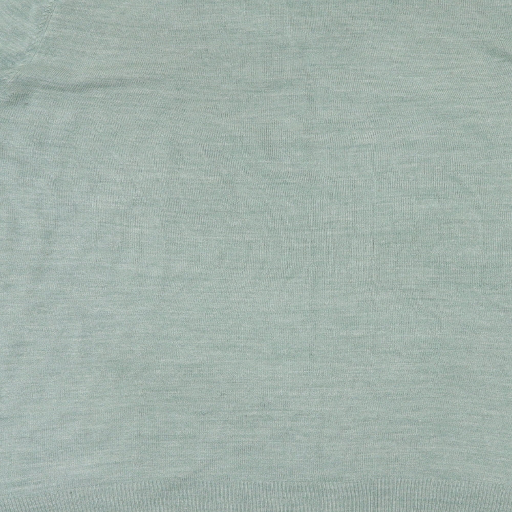 Brand and care label for jhon lewis men’s green jumper, size XL
